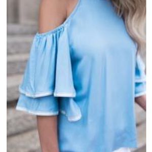 VICI collection - True Blue Ruffle Top - Medium